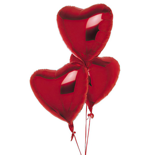 Фото товара 3 фольговані кульки у формі серця в Луцьку