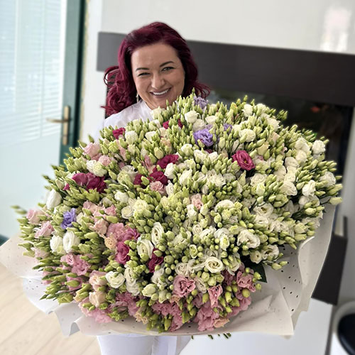 Фотографія доставленого букета 101 еустома