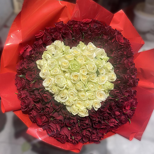 101 червона та біла троянда фото