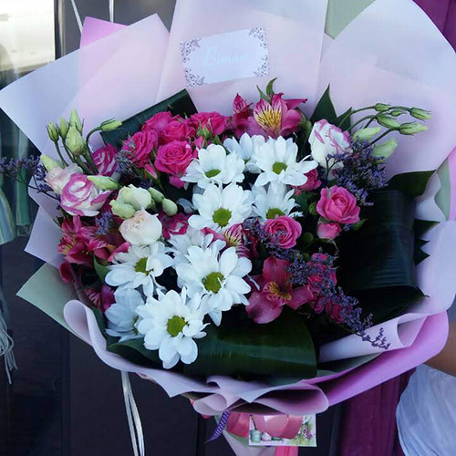 яскравий мікс букет фото