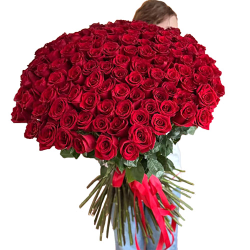 Фото товара 101 роза "Фридом" метровая в Луцьку